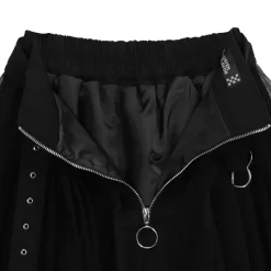 LISTEN FLAVOR Hemline Tulle Layered Skirt w/ Heart Belt