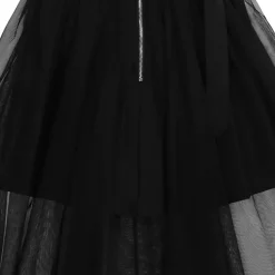 LISTEN FLAVOR Hemline Tulle Layered Skirt w/ Heart Belt