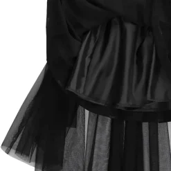 LISTEN FLAVOR Hemline Tulle Layered Skirt w/ Heart Belt