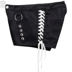 LISTEN FLAVOR Lace-Up Harness Belt Shorts