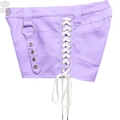 LISTEN FLAVOR Lace-Up Harness Belt Shorts