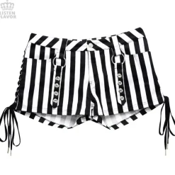 LISTEN FLAVOR Lace-Up Harness Belt Shorts
