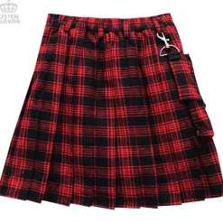 LISTEN FLAVOR Layered Pleated Flap Skirt w/ Shorts and Detachable Pocket