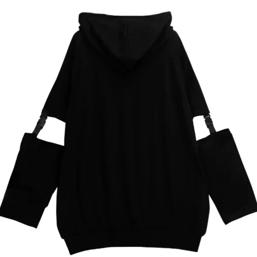 LISTEN FLAVOR LOADING Separate Sleeve Belt Cut Hoodie