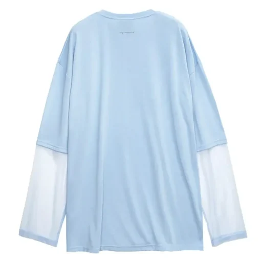 LISTEN FLAVOR Medication Bear Sheer Switching Top