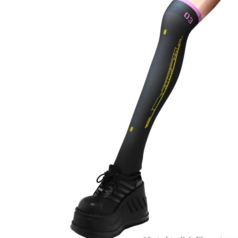 LISTEN FLAVOR Megurine Luka Knee-High Socks 2 Black
