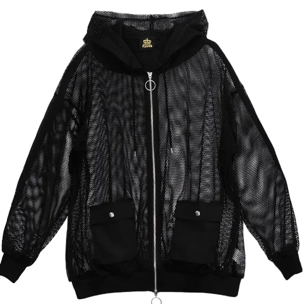 LISTEN FLAVOR Mesh Zip Hoodie