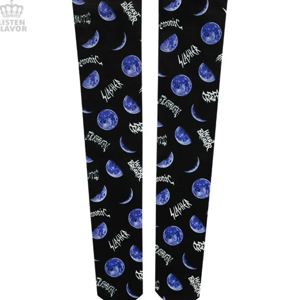 LISTEN FLAVOR Metal Moon Knee-High Socks