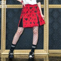 LISTEN FLAVOR Mysterious Pattern Zippered Skirt