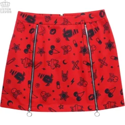 LISTEN FLAVOR Mysterious Pattern Zippered Skirt