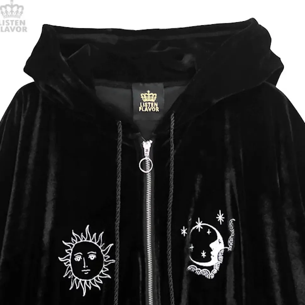 LISTEN FLAVOR Ouija Board Velour Hooded Poncho