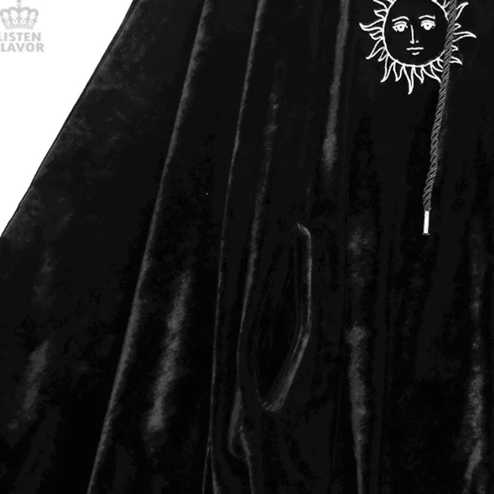 LISTEN FLAVOR Ouija Board Velour Hooded Poncho