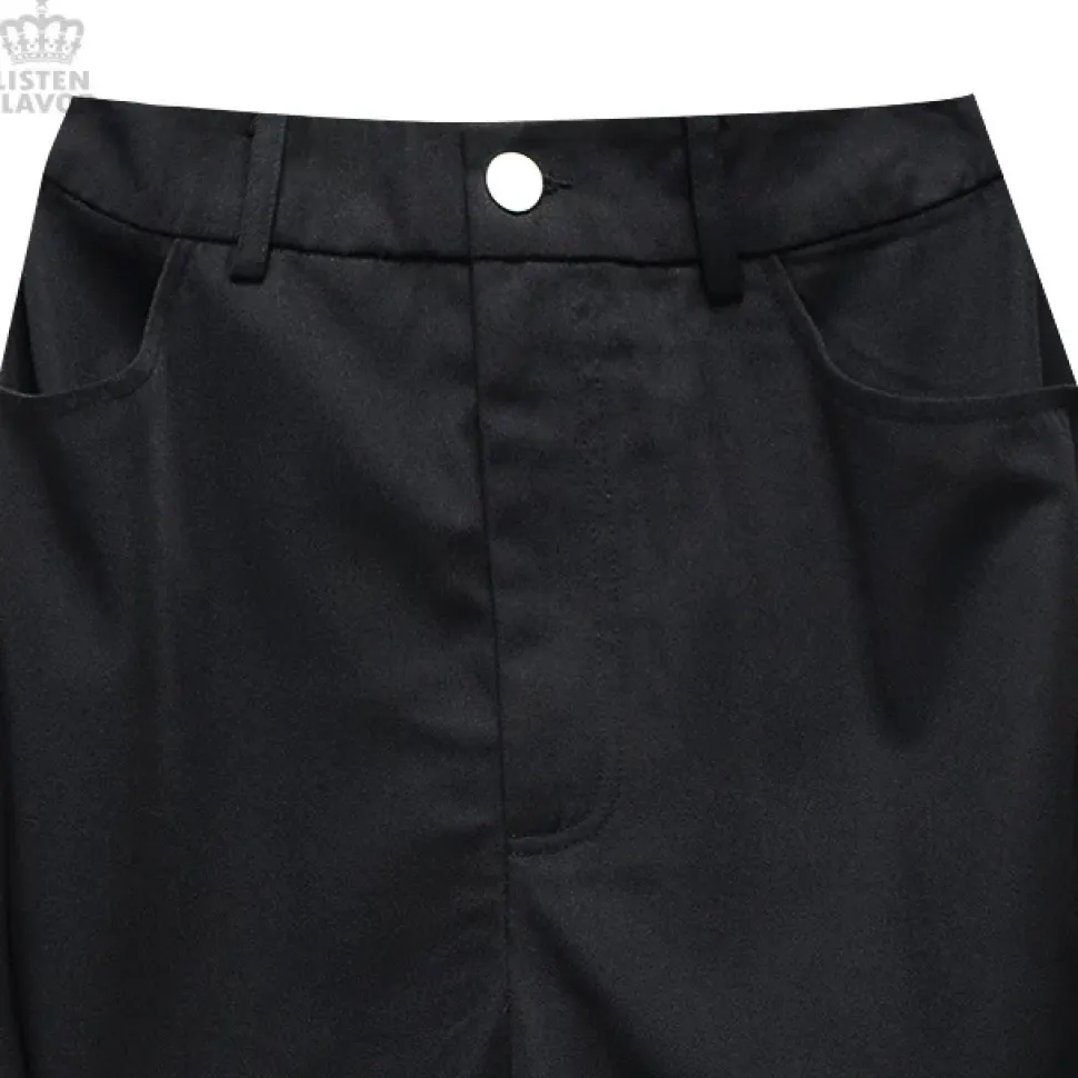 LISTEN FLAVOR Plastic Buckle Hollowed Out Detachable Pants