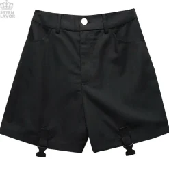 LISTEN FLAVOR Plastic Buckle Hollowed Out Detachable Pants