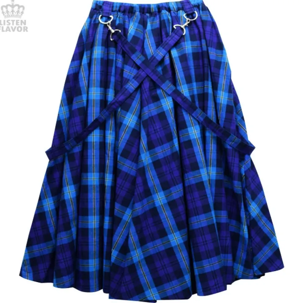 LISTEN FLAVOR Pleated Maxi Skirt w/ Shoulder Straps