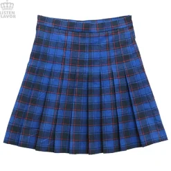 LISTEN FLAVOR Pleated Plaid Skirt w/ Side Belts