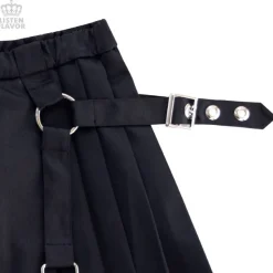 LISTEN FLAVOR Pleated Skirt w/ Side Belts