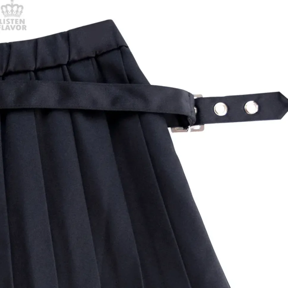 LISTEN FLAVOR Pleated Skirt w/ Side Belts