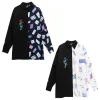 LISTEN FLAVOR Rose & Playing Cards 2-Way Shirt