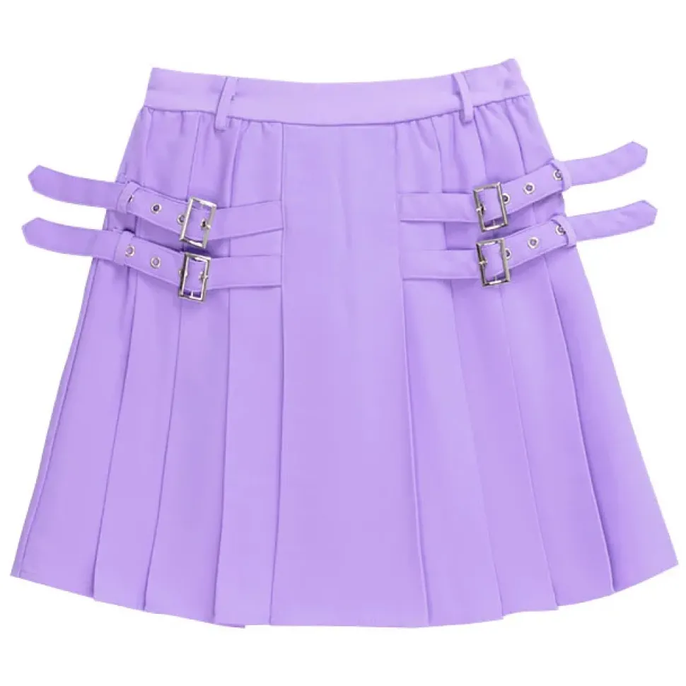 LISTEN FLAVOR Side Belt Pleated Skirt