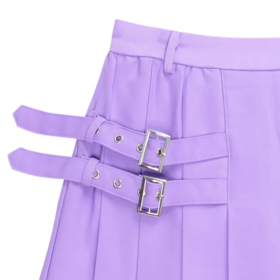 LISTEN FLAVOR Side Belt Pleated Skirt