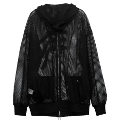 LISTEN FLAVOR Triple Belt Mesh Zip Hoodie