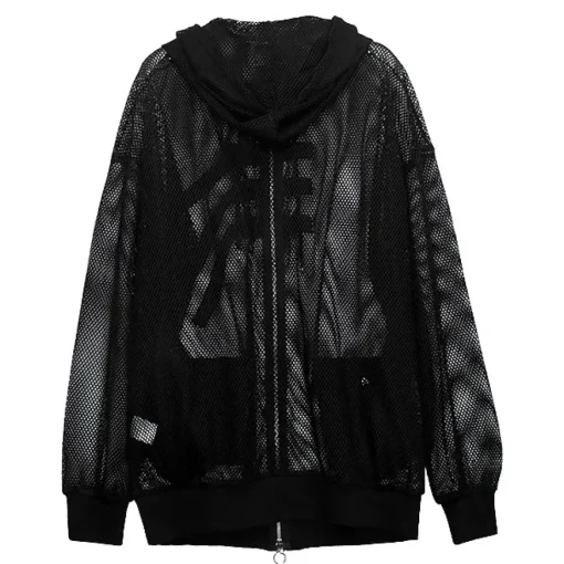 LISTEN FLAVOR Triple Belt Mesh Zip Hoodie