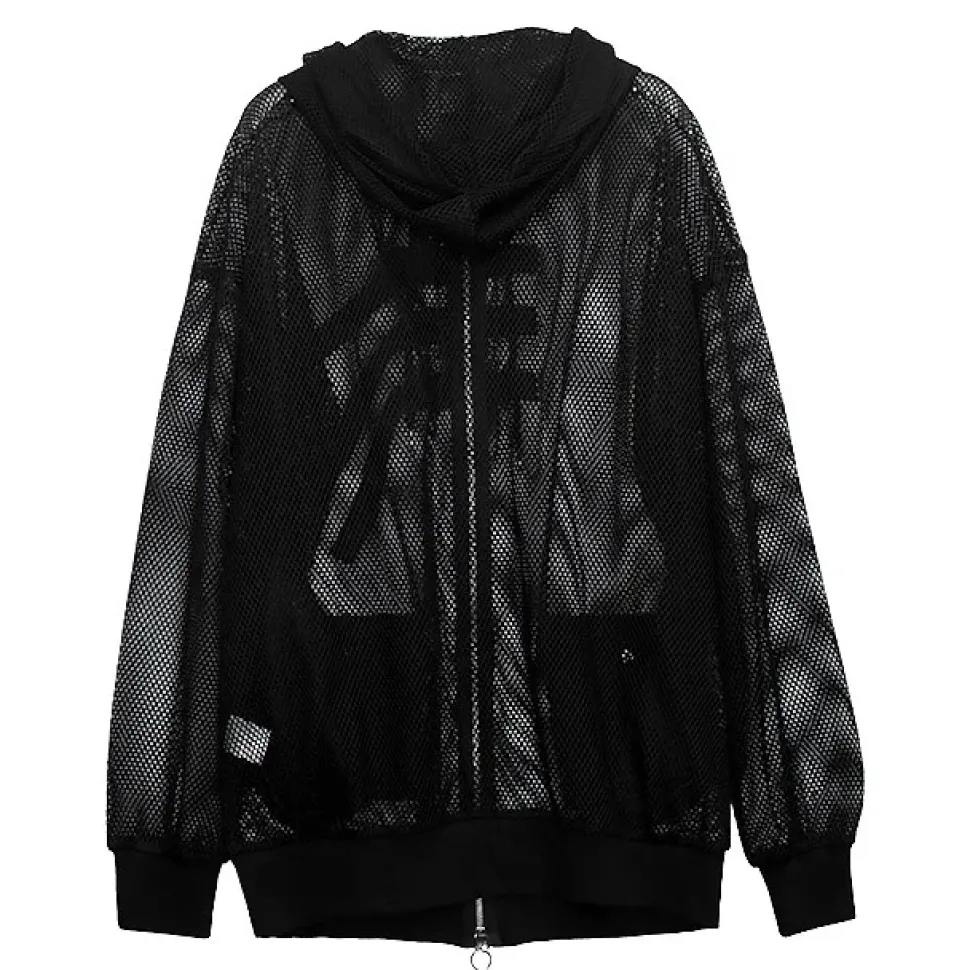 LISTEN FLAVOR Triple Belt Mesh Zip Hoodie
