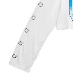 LISTEN FLAVOR Vicious Fire Eyelet Sleeve Short Top