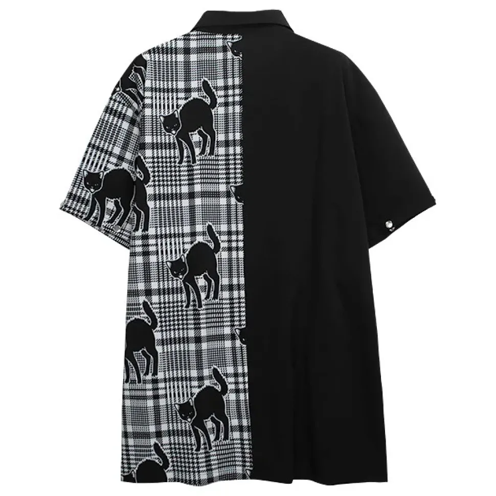 LISTEN FLAVOR Yannoka Step Black Cat 2-Way Shirt