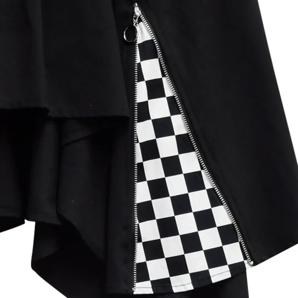 LISTEN FLAVOR Zip Detail Hemline Skirt