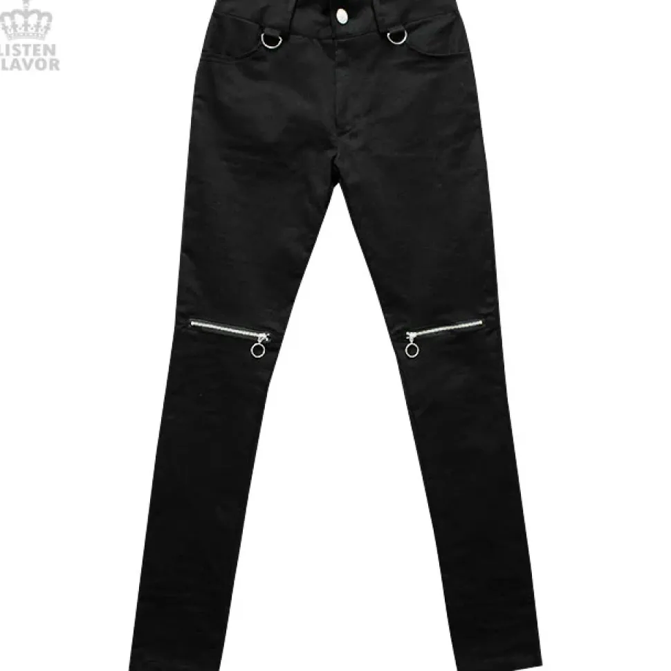 LISTEN FLAVOR Zip Skinny Pants w/ Suspenders