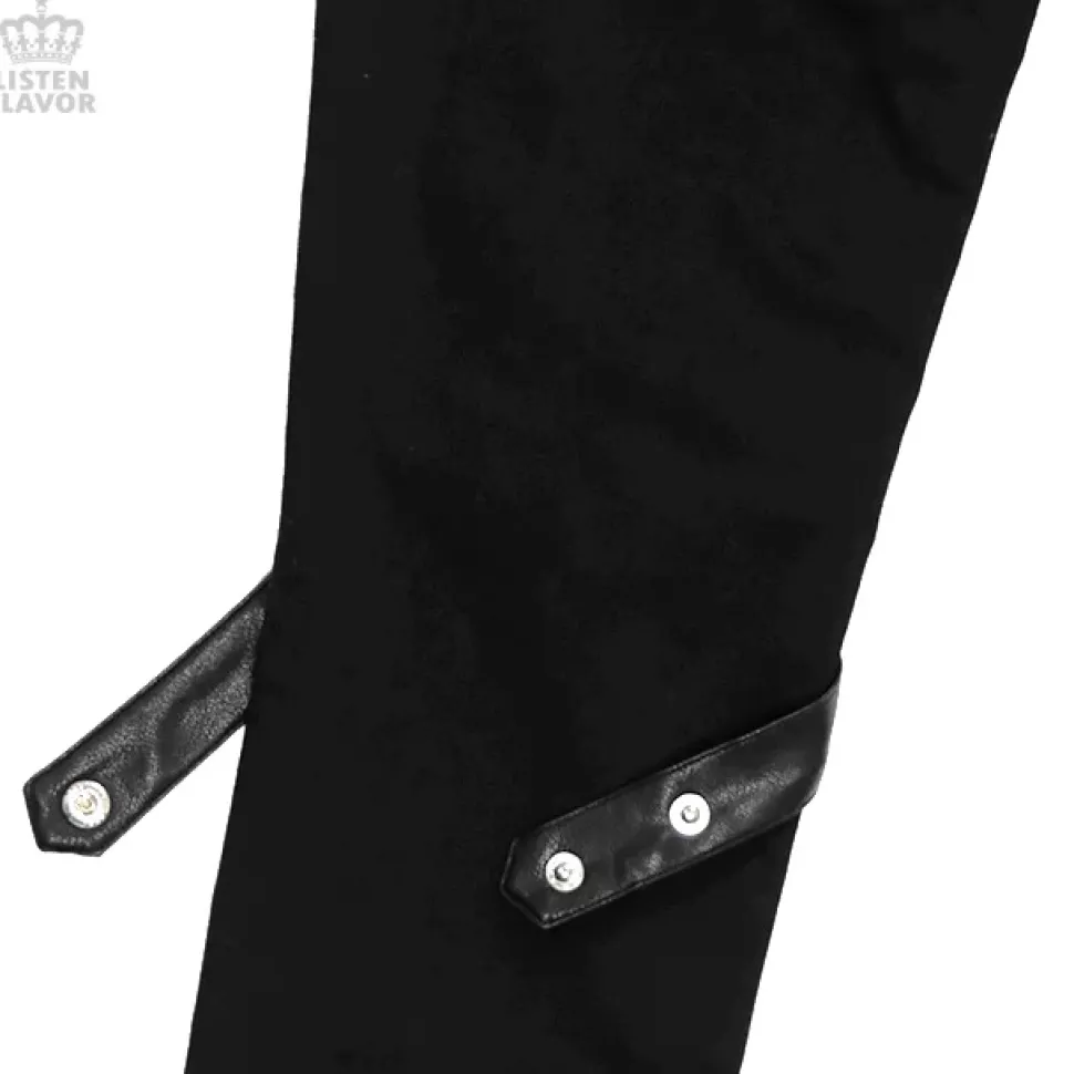 LISTEN FLAVOR Zip Skinny Black Pants w/ Harness
