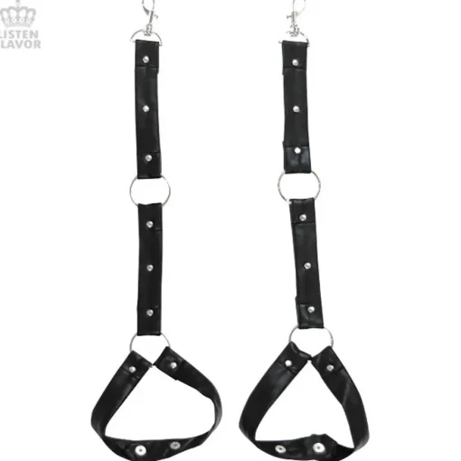LISTEN FLAVOR Zip Skinny Black Pants w/ Harness