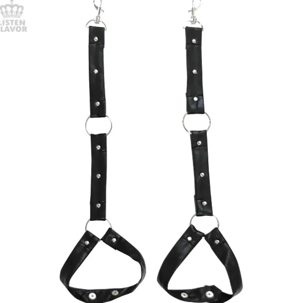 LISTEN FLAVOR Zip Skinny Black Pants w/ Harness