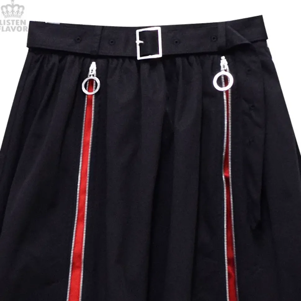 LISTEN FLAVOR Zipper Detail Long Skirt