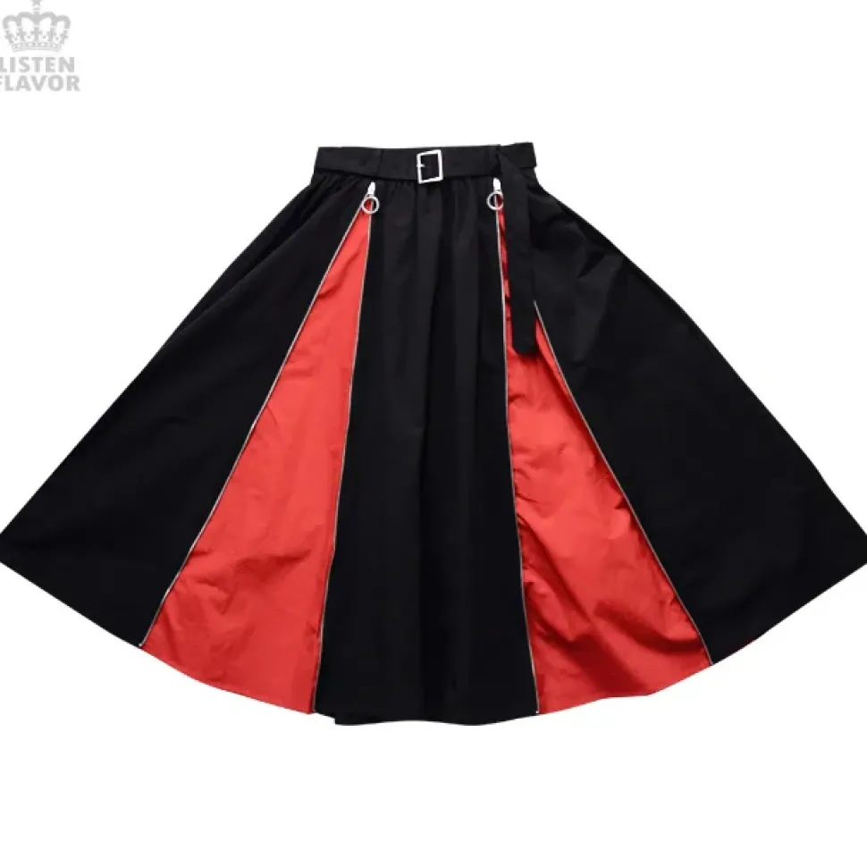 LISTEN FLAVOR Zipper Detail Long Skirt