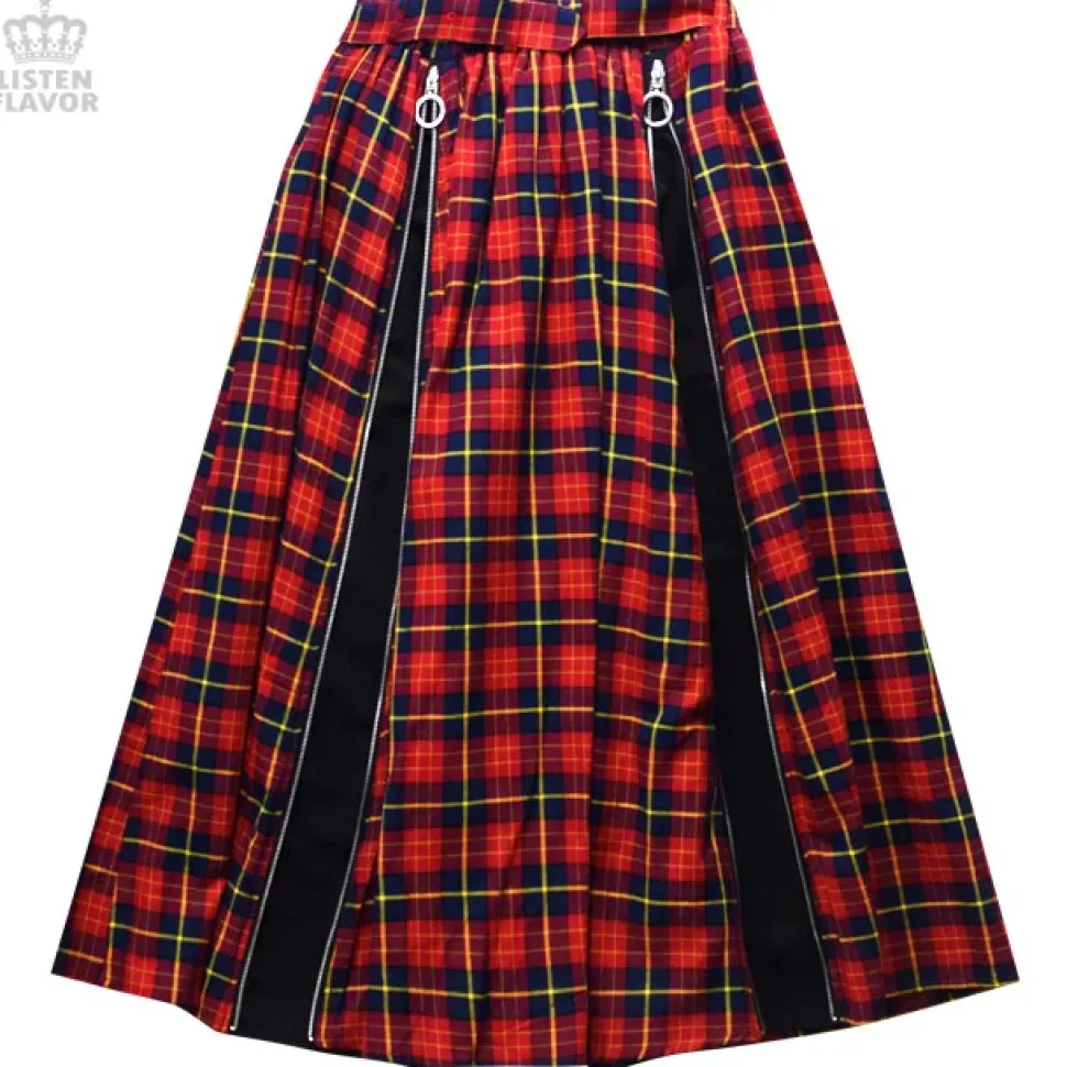 LISTEN FLAVOR Zipper Detail Long Skirt