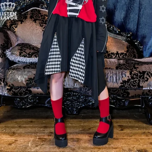 LISTEN FLAVOR Zippered Hem Line Skirt