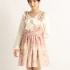 LIZ LISA Flower Check Pattern Pinafore Dress