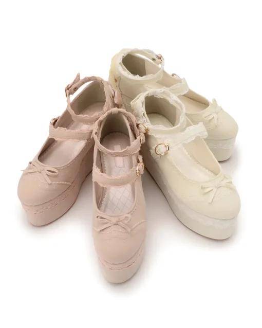 LIZ LISA Velour Lace-Up Platform Shoes