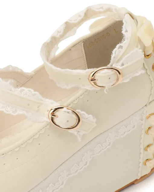 LIZ LISA Velour Lace-Up Platform Shoes