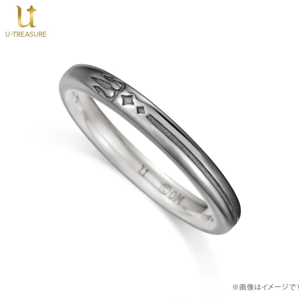 Obey Me! Mammon Black-Coated Silver Ring
