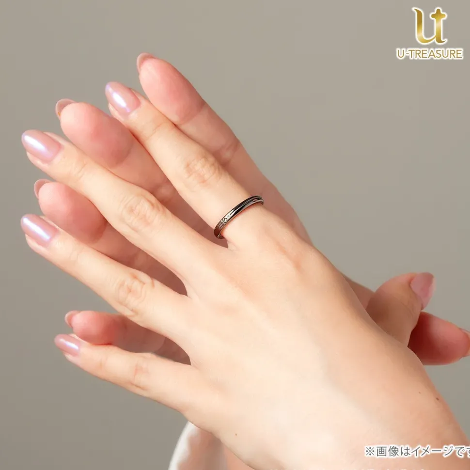 Obey Me! Mammon Black-Coated Silver Ring