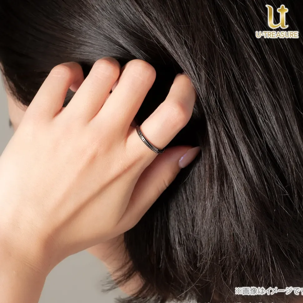 Obey Me! Mammon Black-Coated Silver Ring