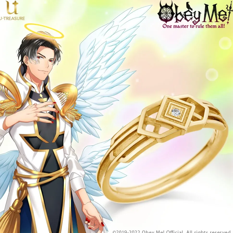 Obey Me! Yellow Gold-Coated Silver Ring of Light