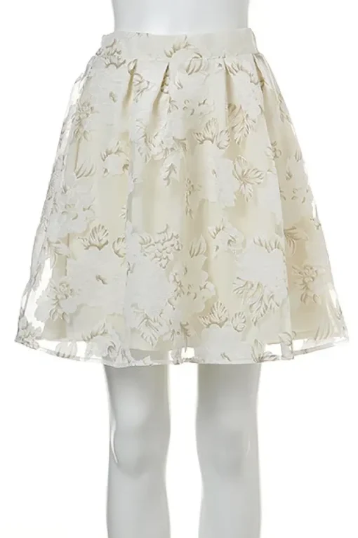 OLIVE des OLIVE Floral Organdy Skirt