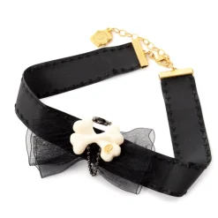 Q-pot. Black Ribbon x Bone Choker