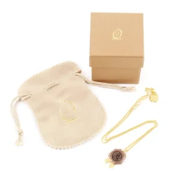 Q-pot. Chocolate Ribbon Seal Necklace