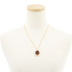 Q-pot. Chocolate Ribbon Seal Necklace